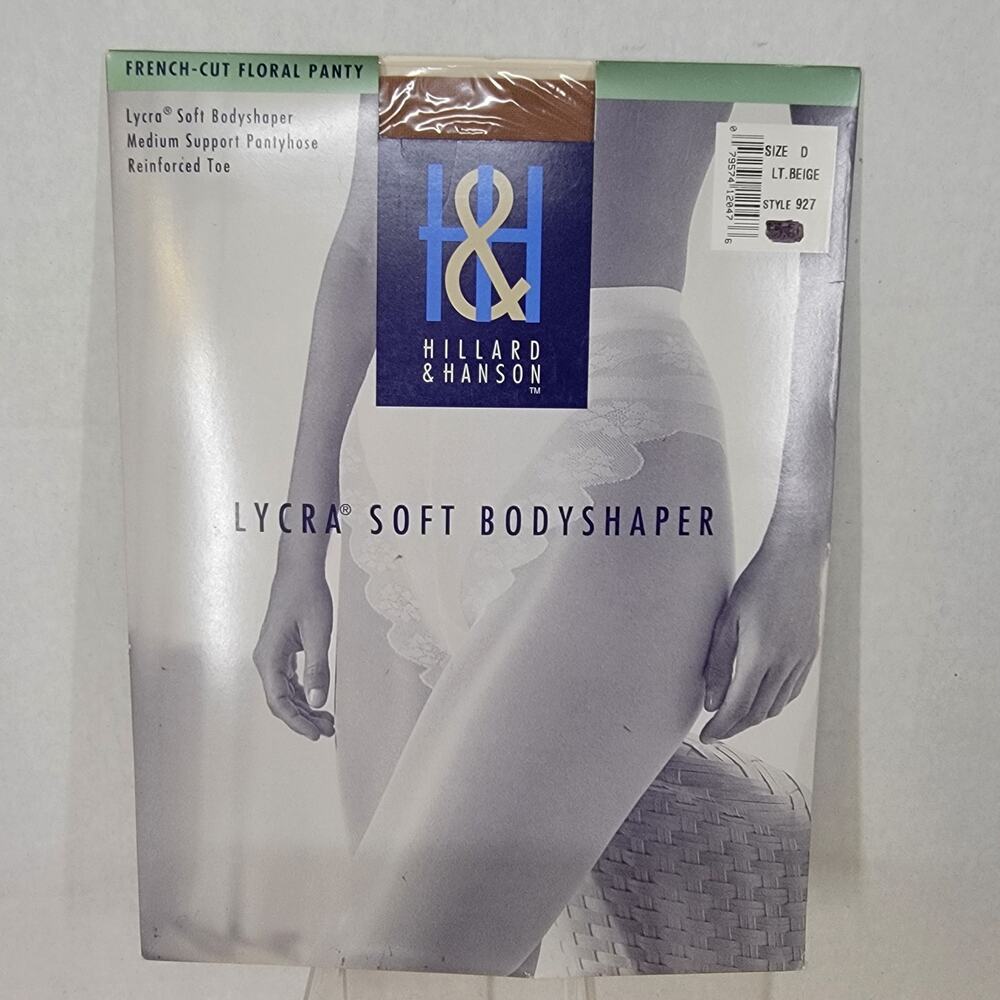 Hillard & Hanson Bodyshaper Medium Support Pantyhose - Size D, Lt. Beige NEW